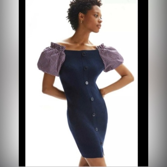 NWT MAEVE Anthropologie Puff Sleeve Dress - Picture 2 of 5